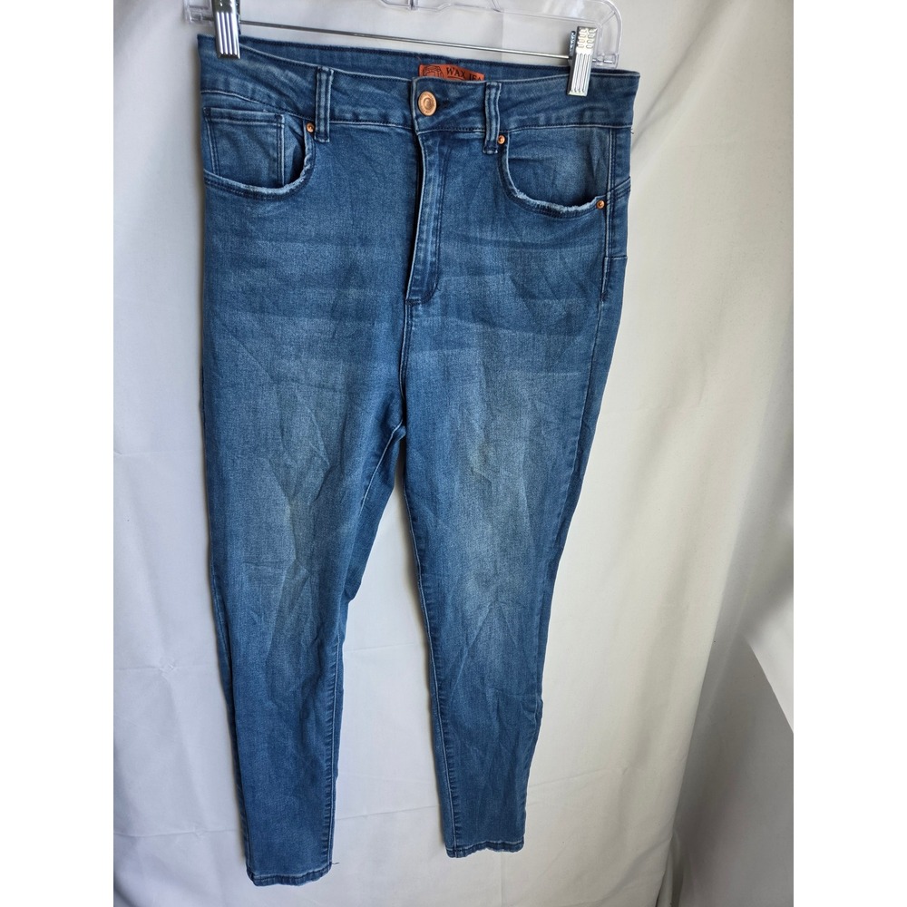 Wax Jean Butt I Love You Jeans Women  Blue Med Wash Skinny High Rise